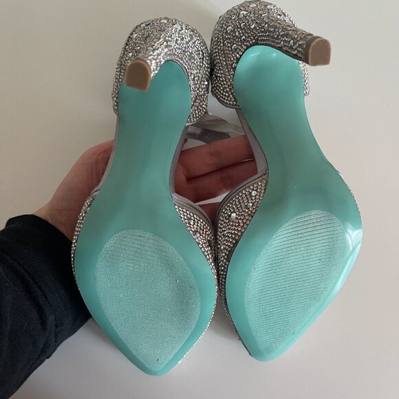 Betsey Johnson Iris Sparkly Shoes rhinestone pumps 8 - Picture 6 of 13